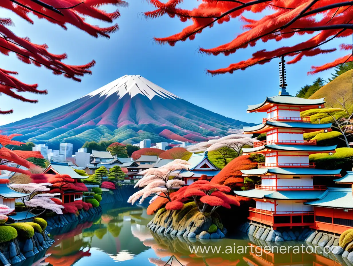 Traditional-Japanese-Pagoda-under-Cherry-Blossoms