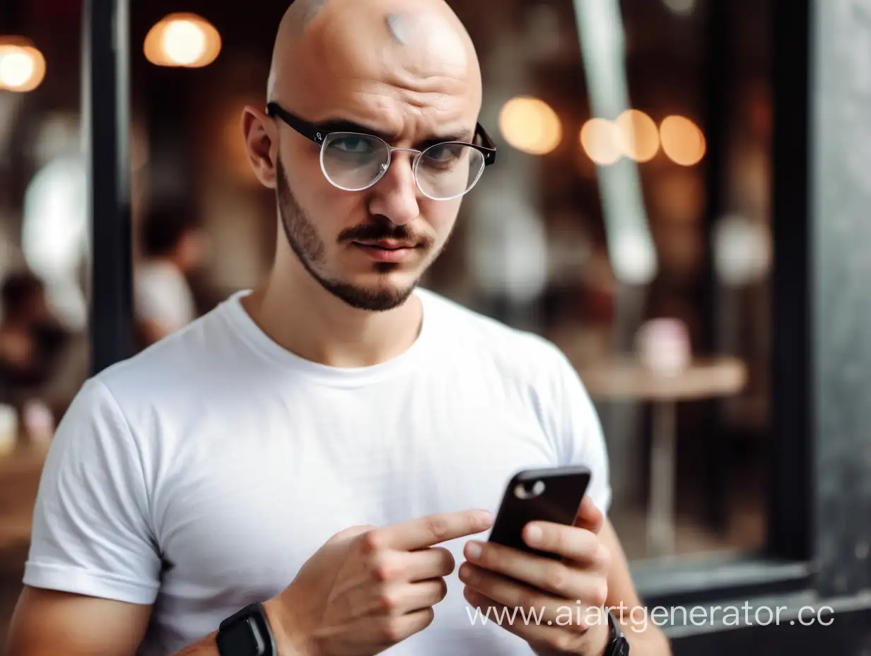 Stylish-Man-with-Transparent-Glasses-and-iPhone-in-Trendy-Cafe