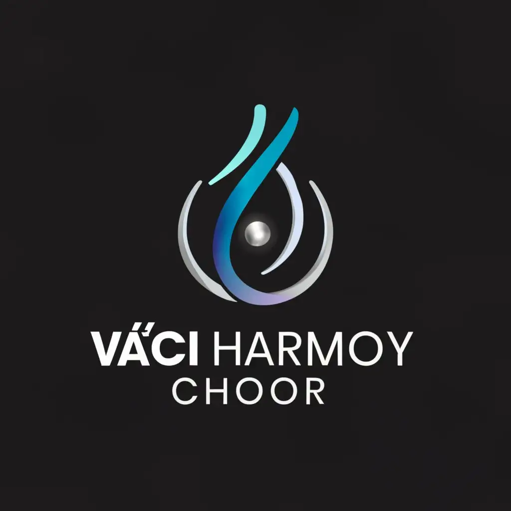 a logo design,with the text "Váci Harmony Choir ", main symbol:Blue dropplet diamand with black background in elegant style,Moderate,be used in Nonprofit industry,clear background