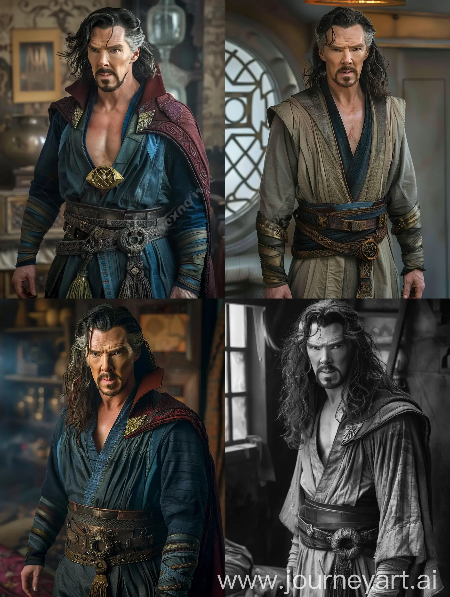 Doctor-Strange-with-Long-Wavy-Hair-in-His-Room