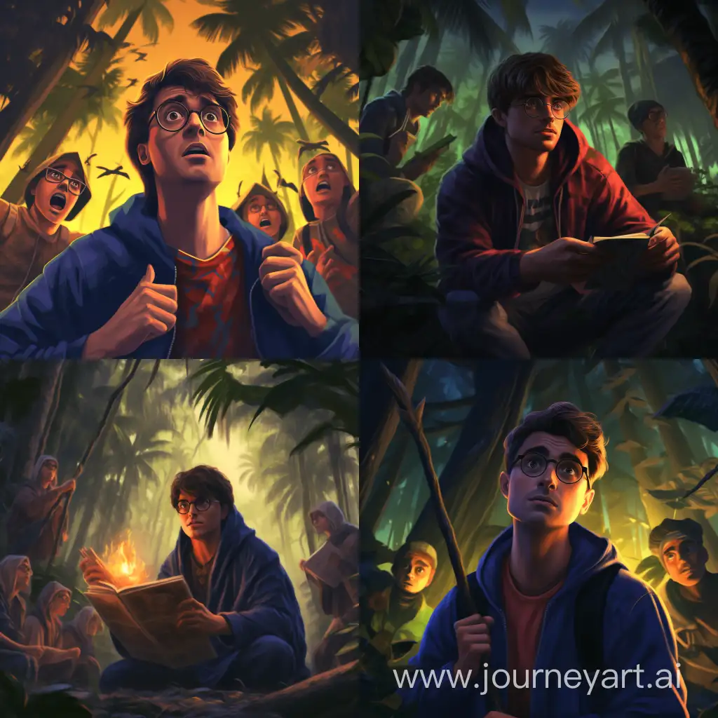Magical-Adventures-Harry-Potter-and-Friends-Casting-Spells-in-a-Tropical-Forest