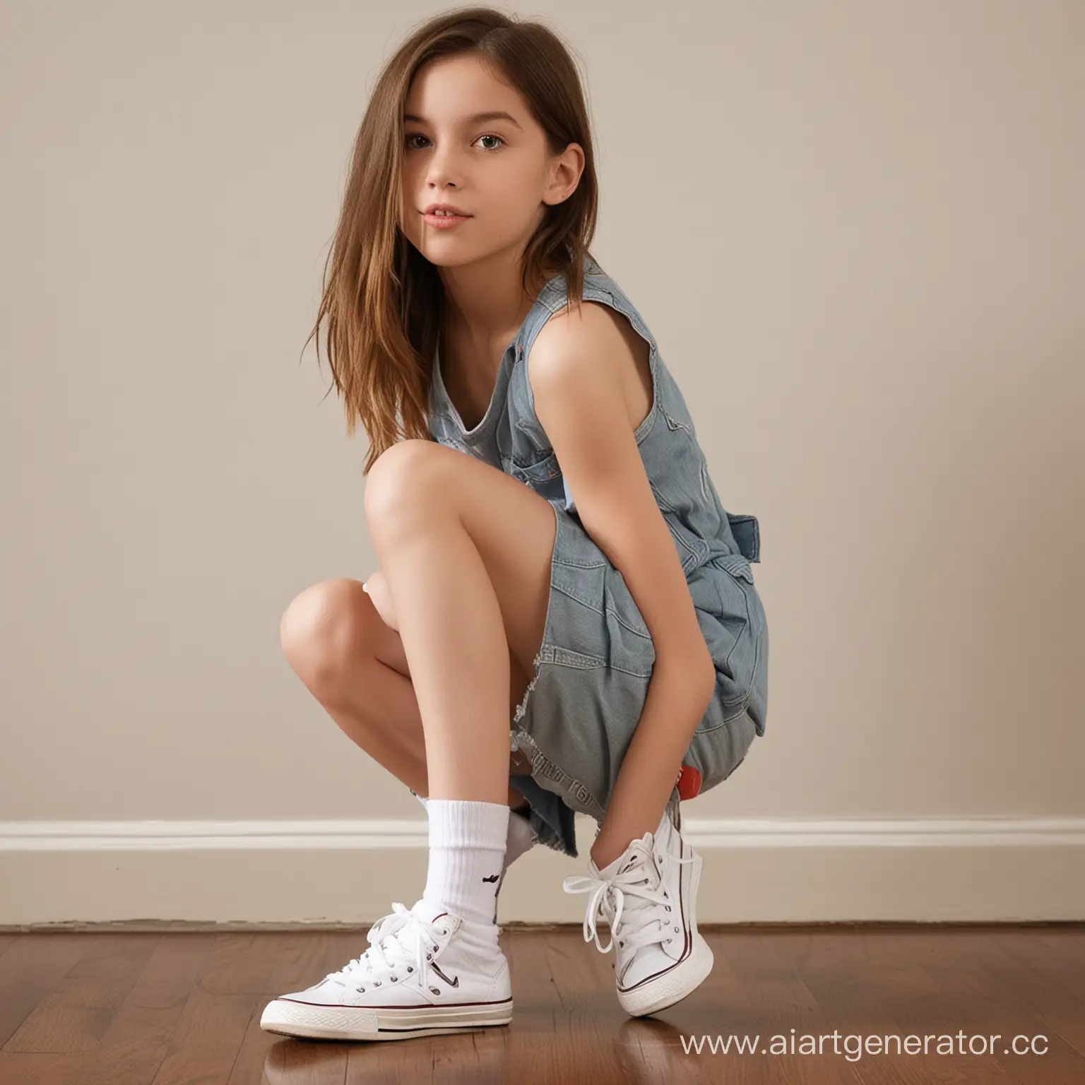 Young-Girl-Relaxing-After-School-by-Kicking-Off-Her-Sneakers