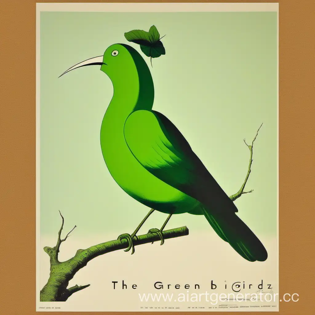Enchanting-Poster-of-The-Green-Bird-by-Carlo-Gozzi