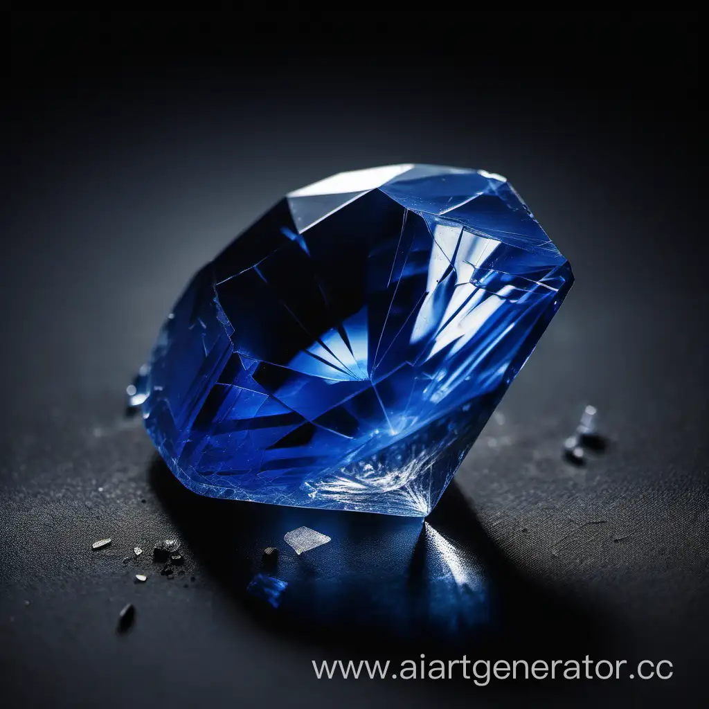 Shattered-Sapphire-Elegance-Mesmerizing-Broken-Gem-on-a-Dark-Canvas