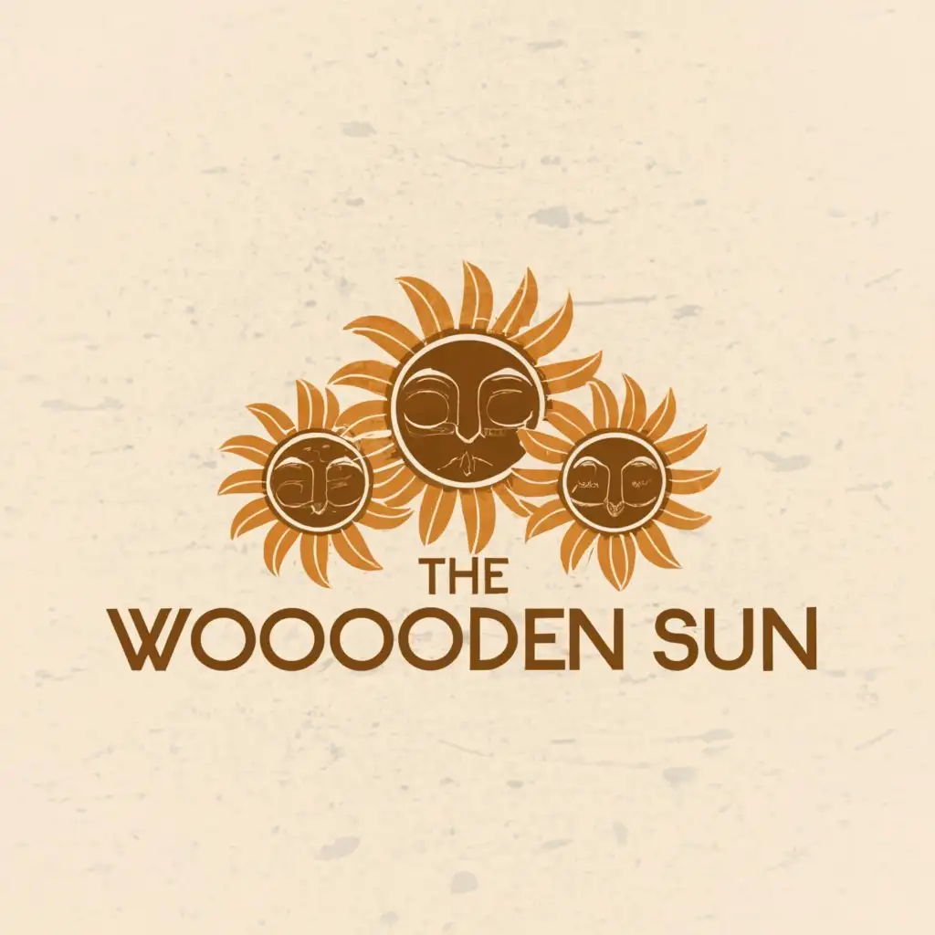 a logo design,with the text "The wooden sun", main symbol:wood, three, sun,Moderate,clear background