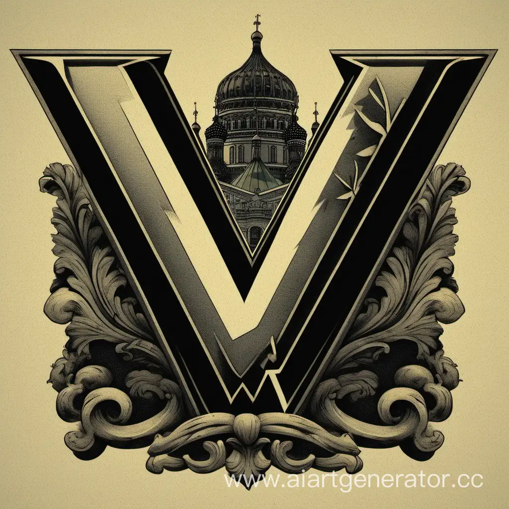 Буква "V" в стиле криминальной России