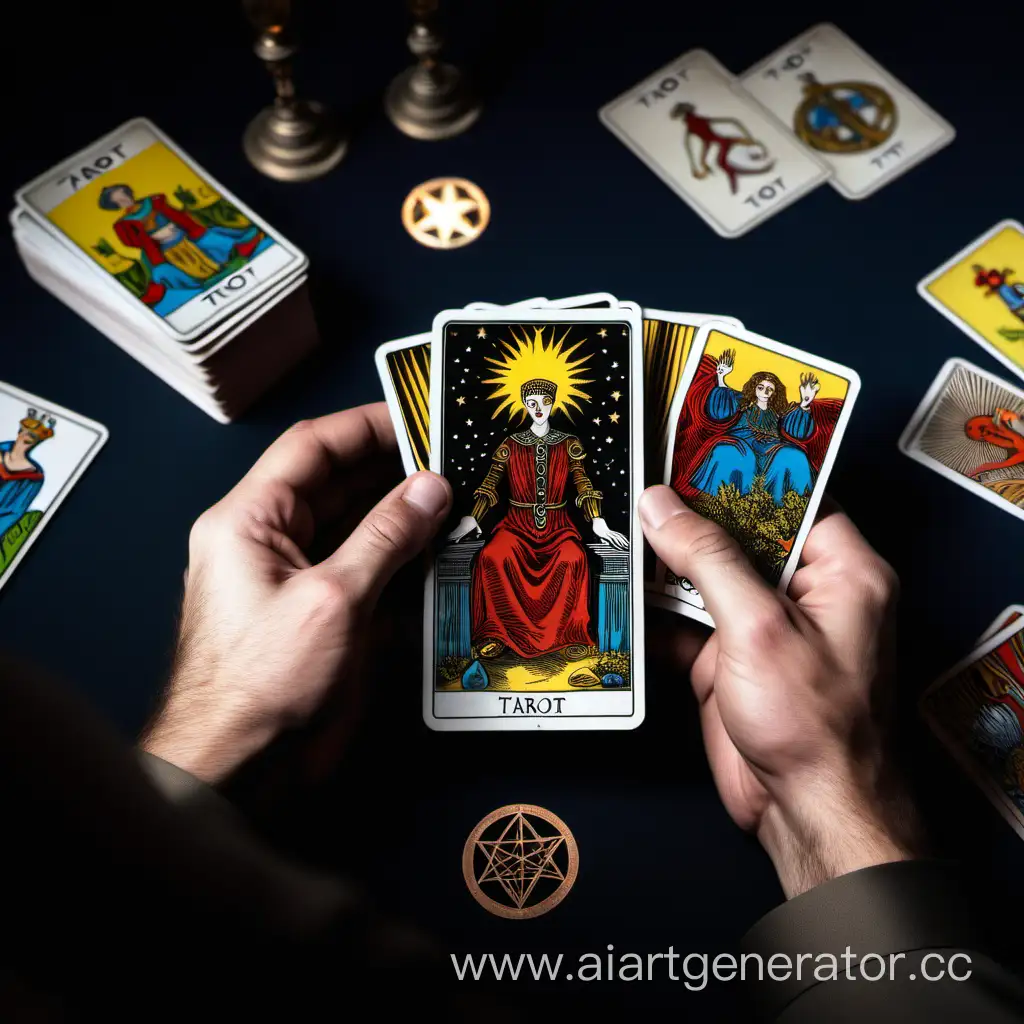 Male-Expert-Holding-Tarot-Cards-with-Mystical-Aura