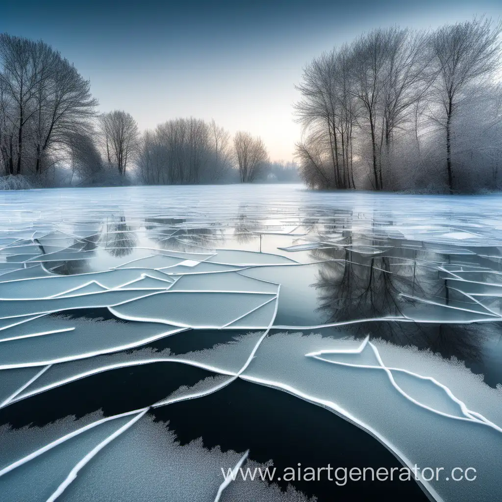Serene-Winter-Scene-Frozen-Lake-Ice-Landscape