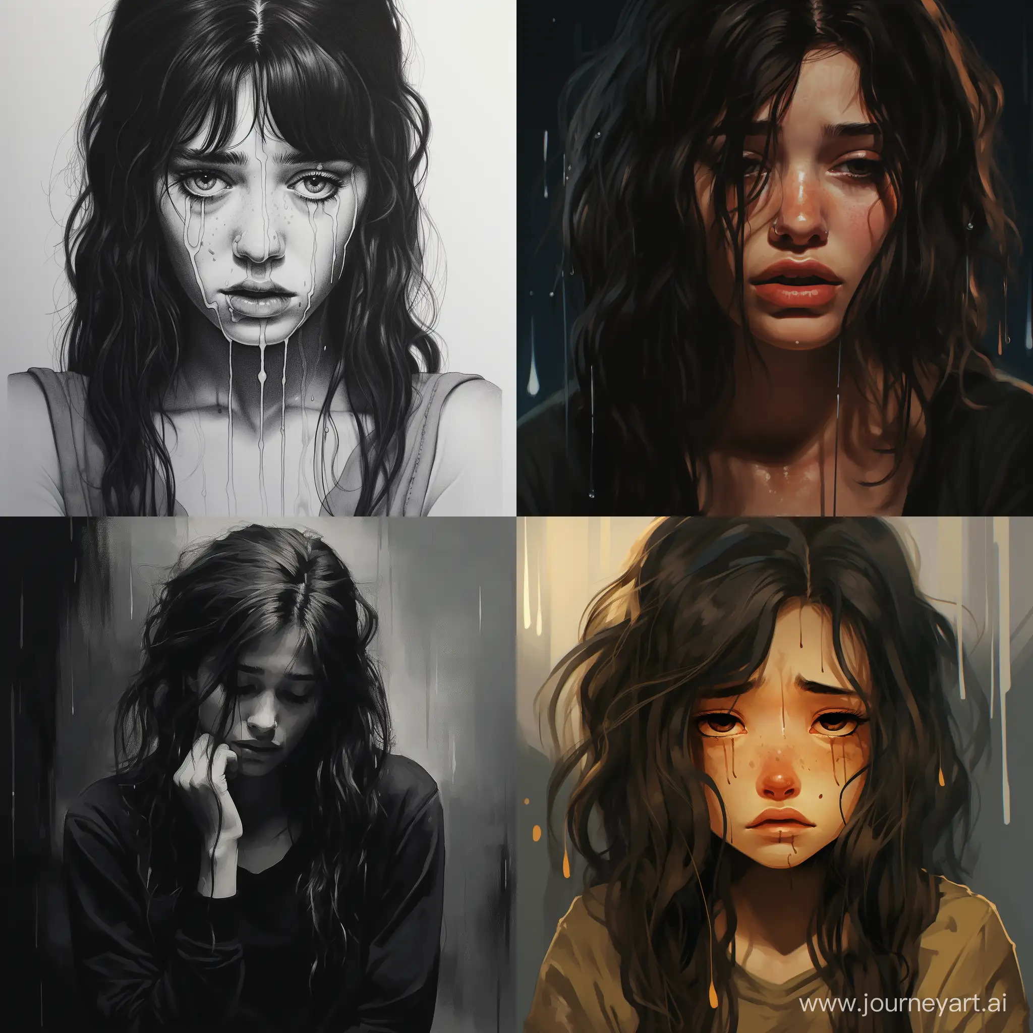 sad and cry girl