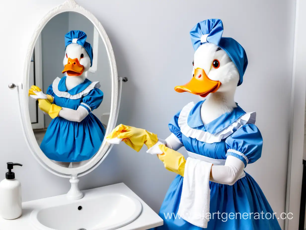 Blue-Maid-Duck-Cleaning-Mirror-with-Cloth