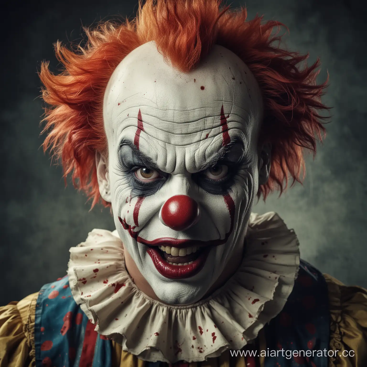 Menacing-Clown-with-Terrifying-Grin-and-Bloodthirsty-Ambiance