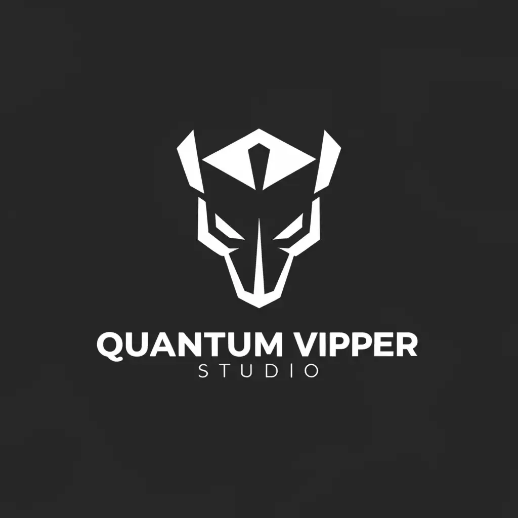 a logo design,with the text "Quantum Viper Studios", main symbol:robotic viper face with one fang almost silhouette,Minimalistic,be used in Technology industry,clear background