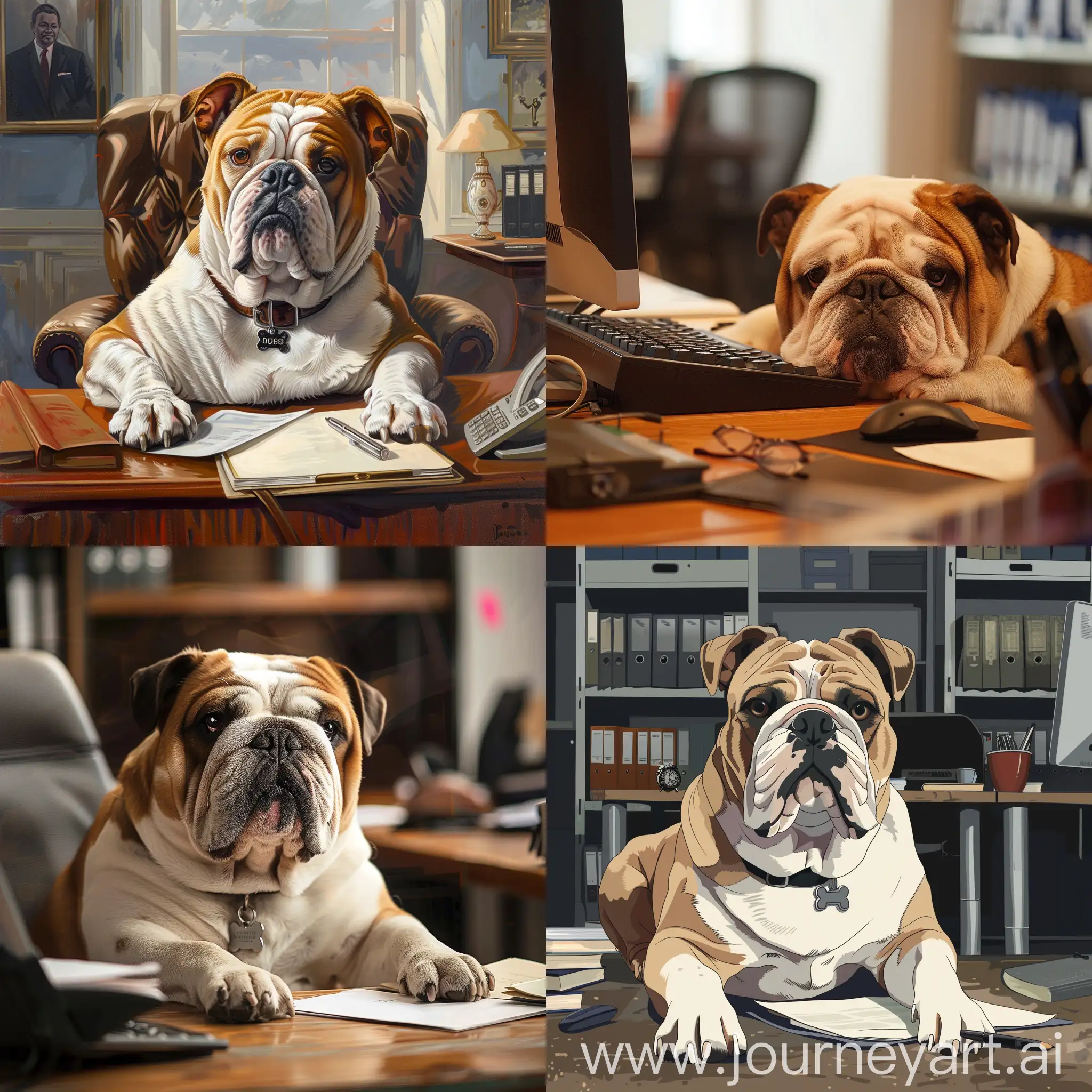 Bulldog-Relaxing-in-the-Office