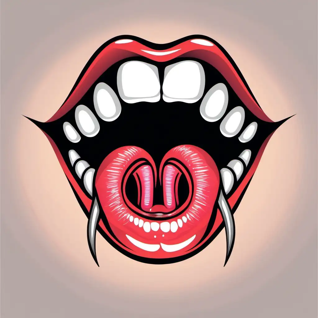 Attractive Female Vector with Tongue Piercing