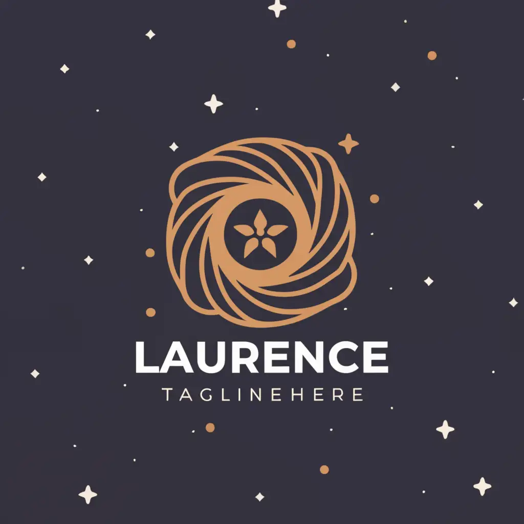a logo design,with the text "Laurence", main symbol:Galaxy,Moderate,clear background
