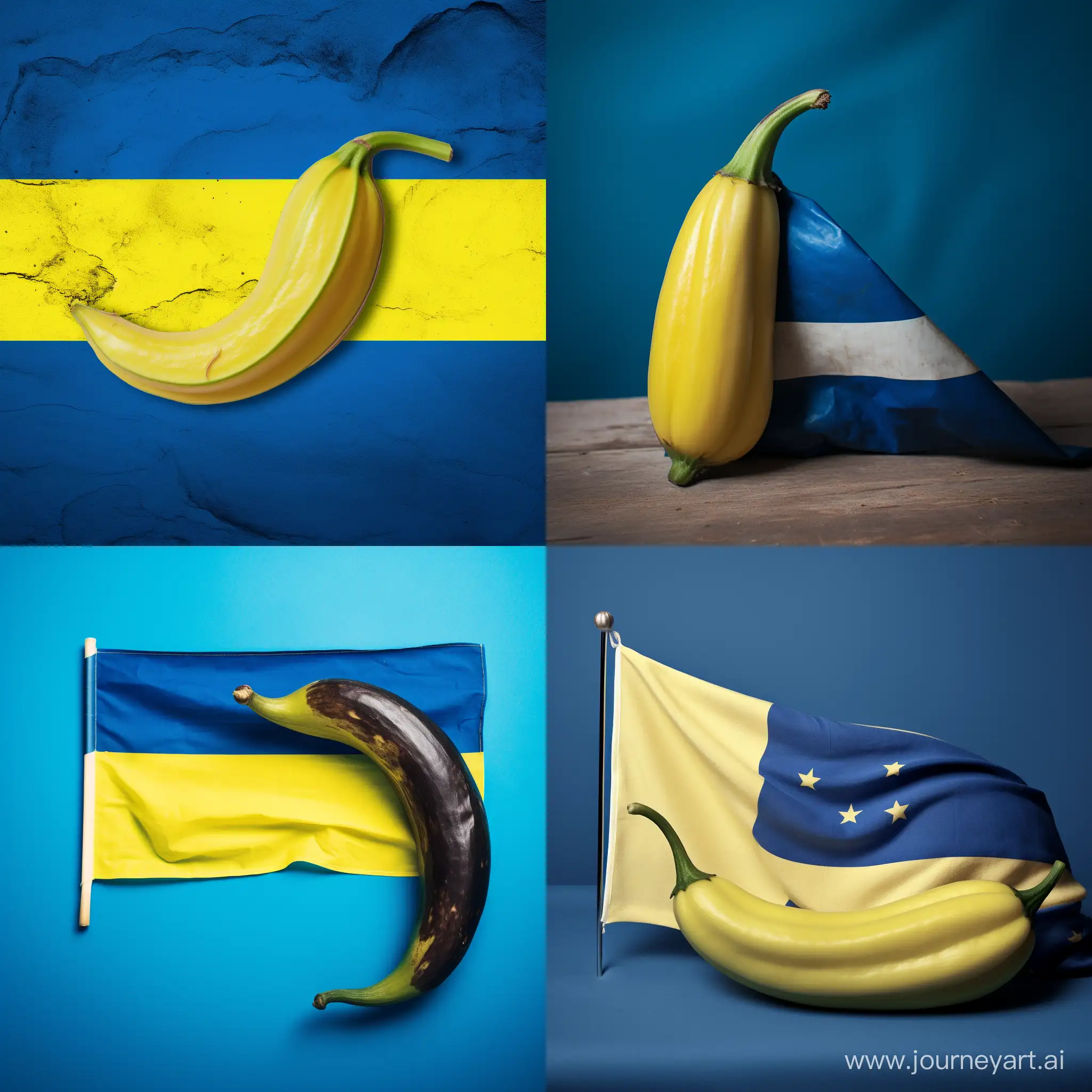 Decaying-Banana-on-Swedish-Flag-Background