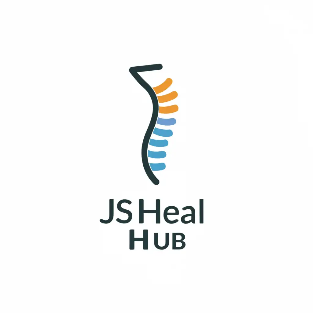 a logo design, with the text 'JS HEAL HUB', main symbol: Spine Correction LAB, Minimalistic, to be used in the Medical Dental industry, with clear background