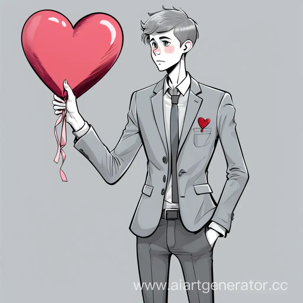 Shy-Young-Man-in-Subdued-Tones-Presents-Valentine