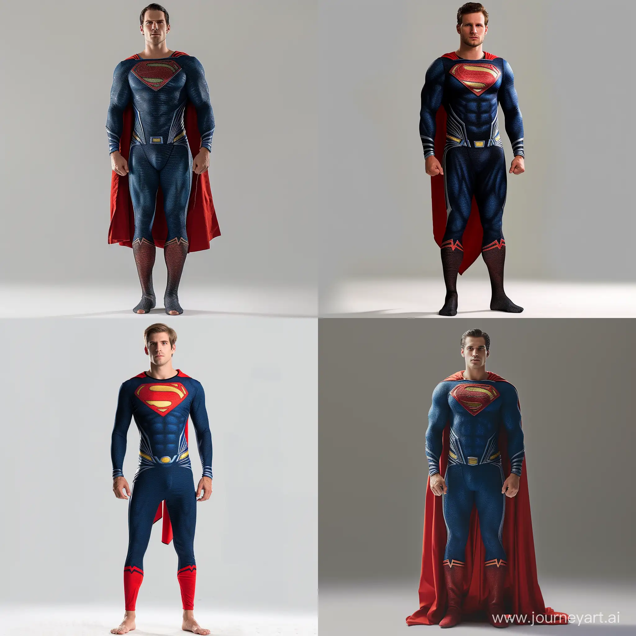 穿超人的男模特全身图正面