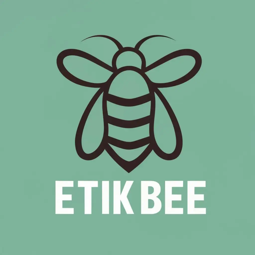logo, It's an ethical bee, with the text "Etikbee", typography