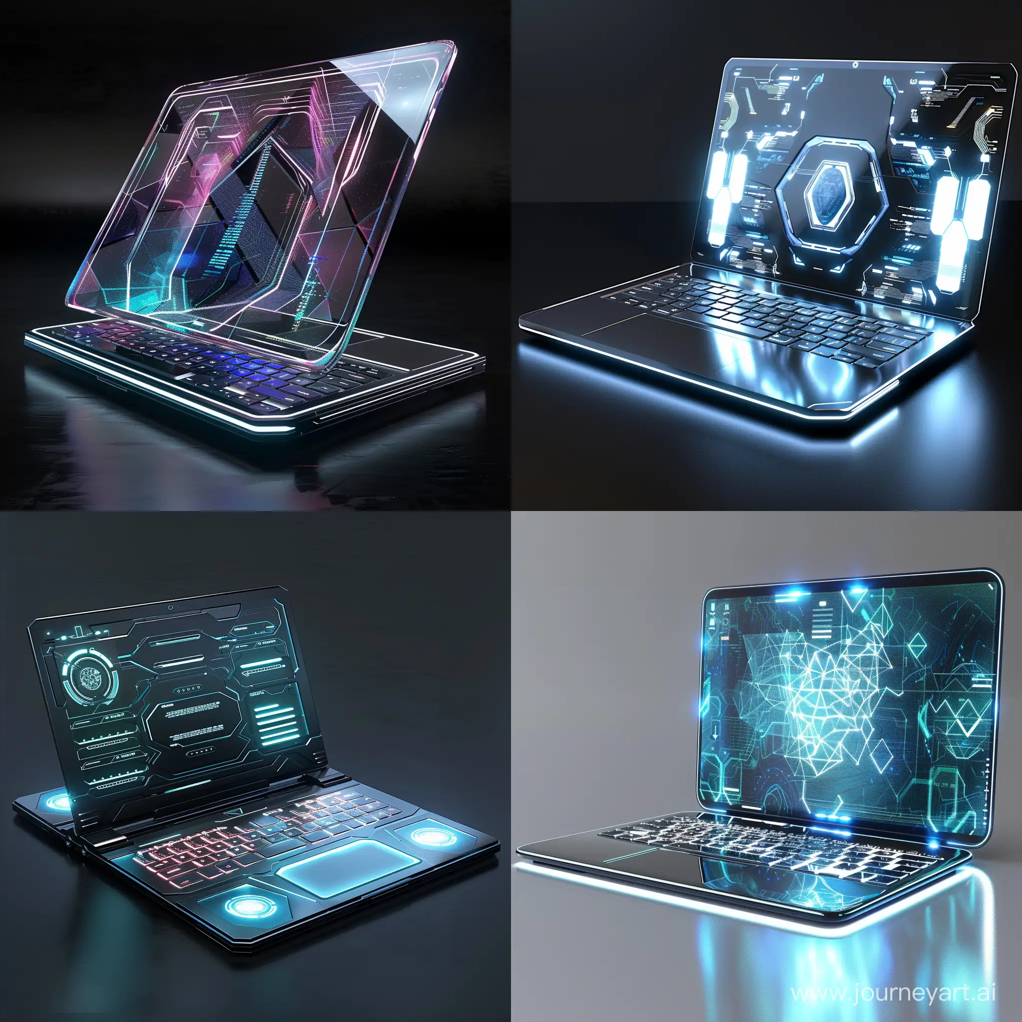 Futuristic laptop, composite smart materials, octane render
