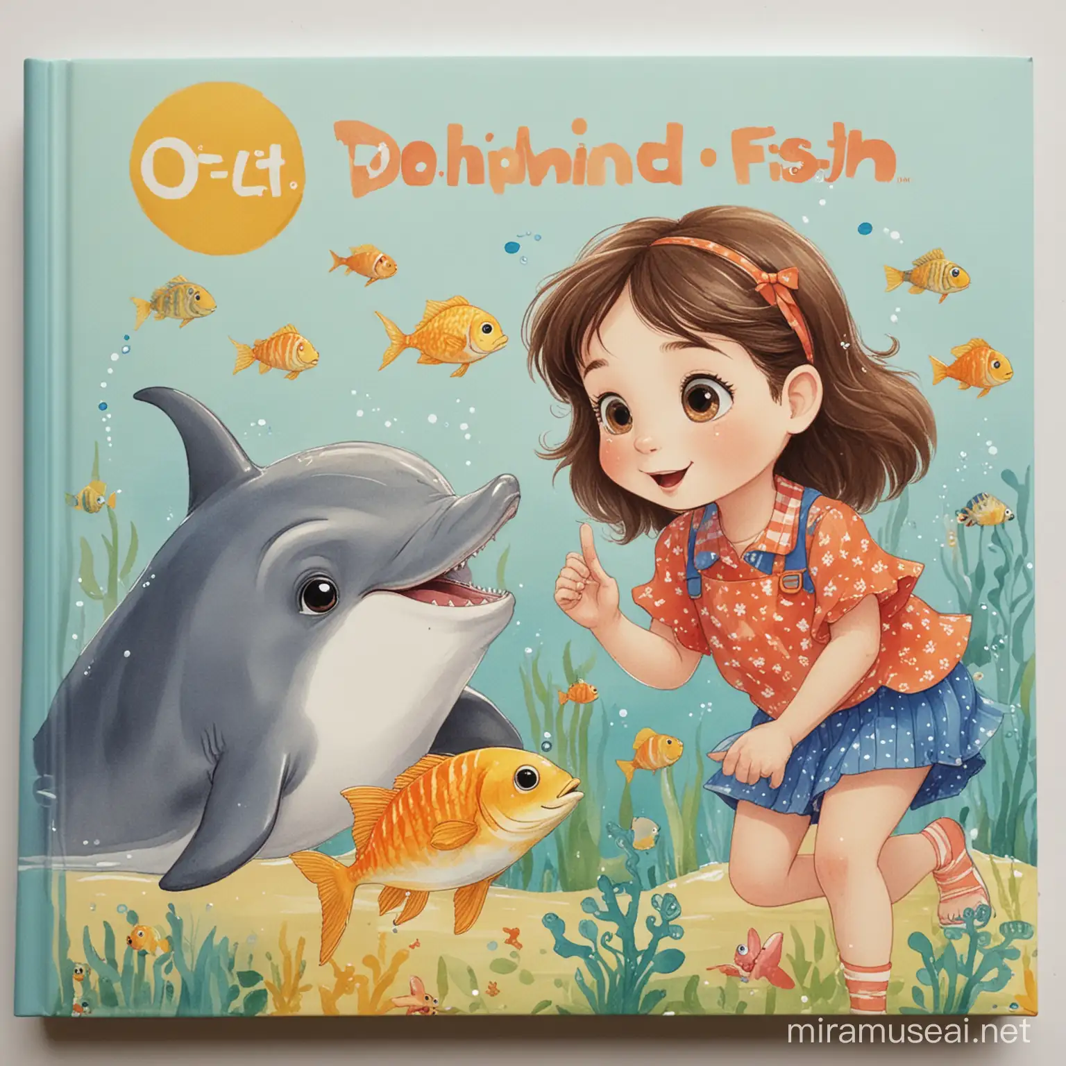 picture book for 2-year-old girl，dolphin and fish characters，taking about not watching too much TV