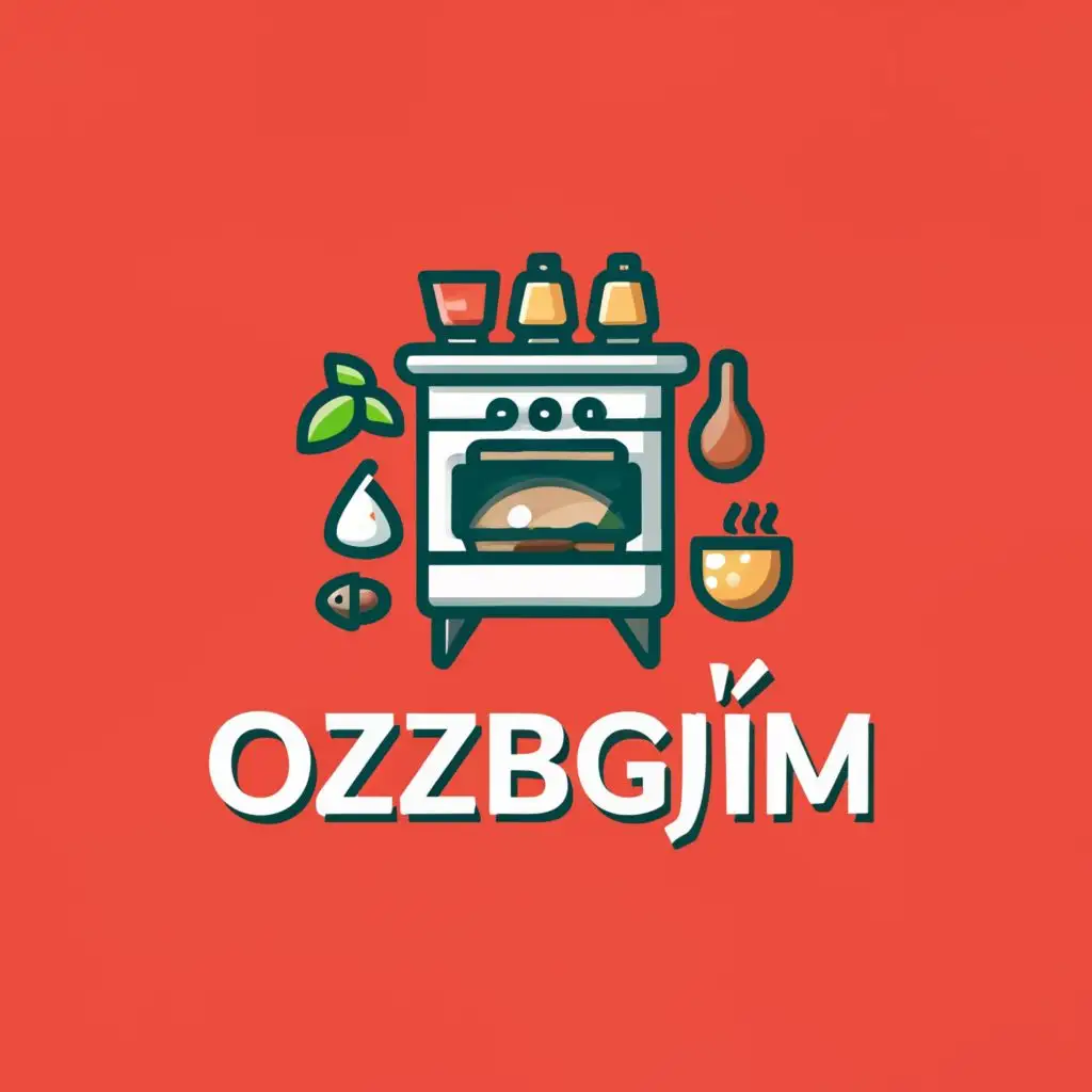 a logo design,with the text "O`zbegim", main symbol:kitchen stove, cooking food,Moderate,clear background