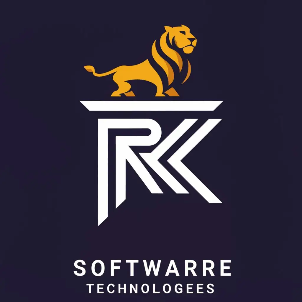 a logo design,with the text "RK Software Technologies", main symbol:lion,Moderate,be used in Internet industry,clear background