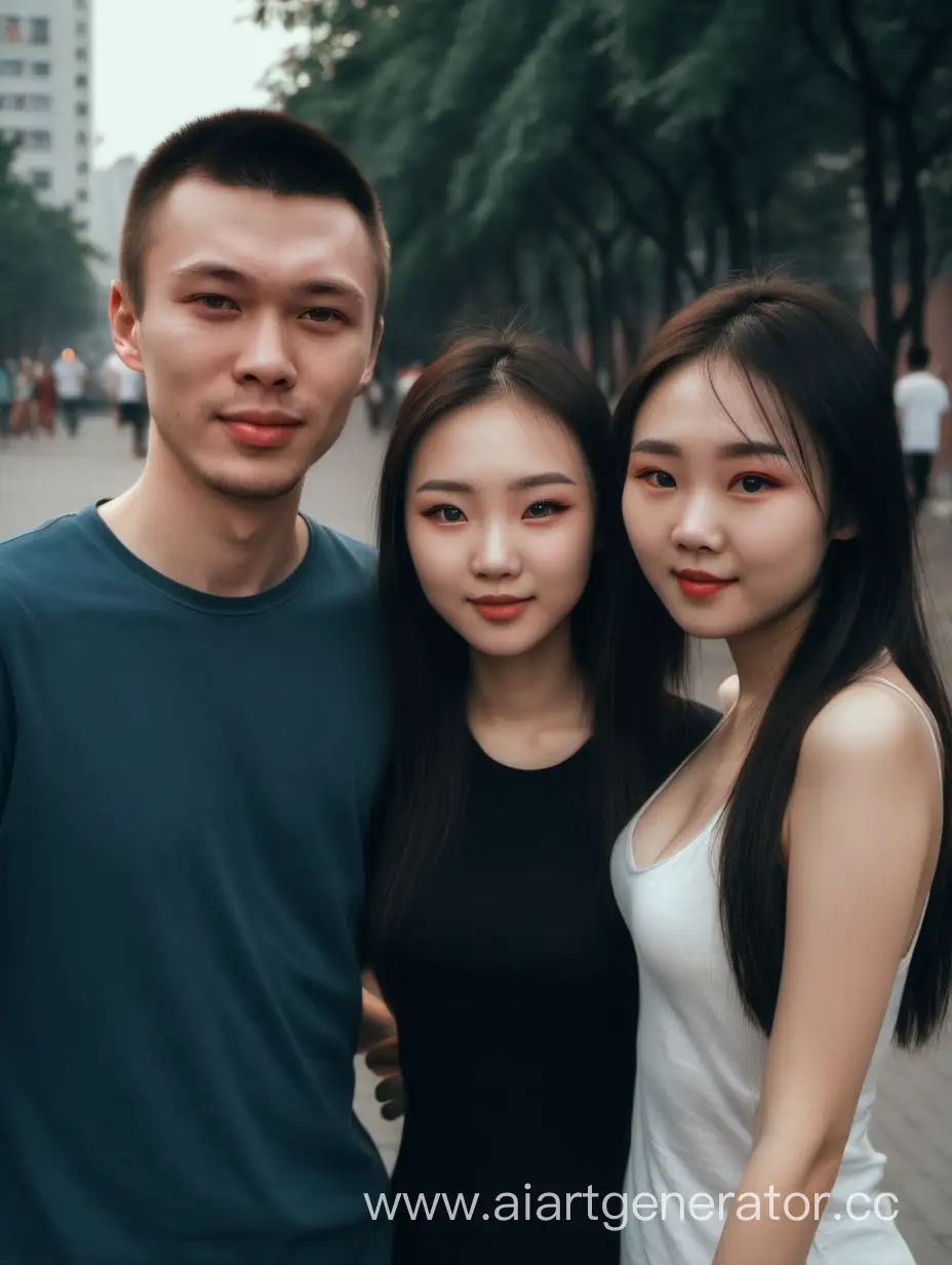 Фото пары, русский парень и китайская девушка