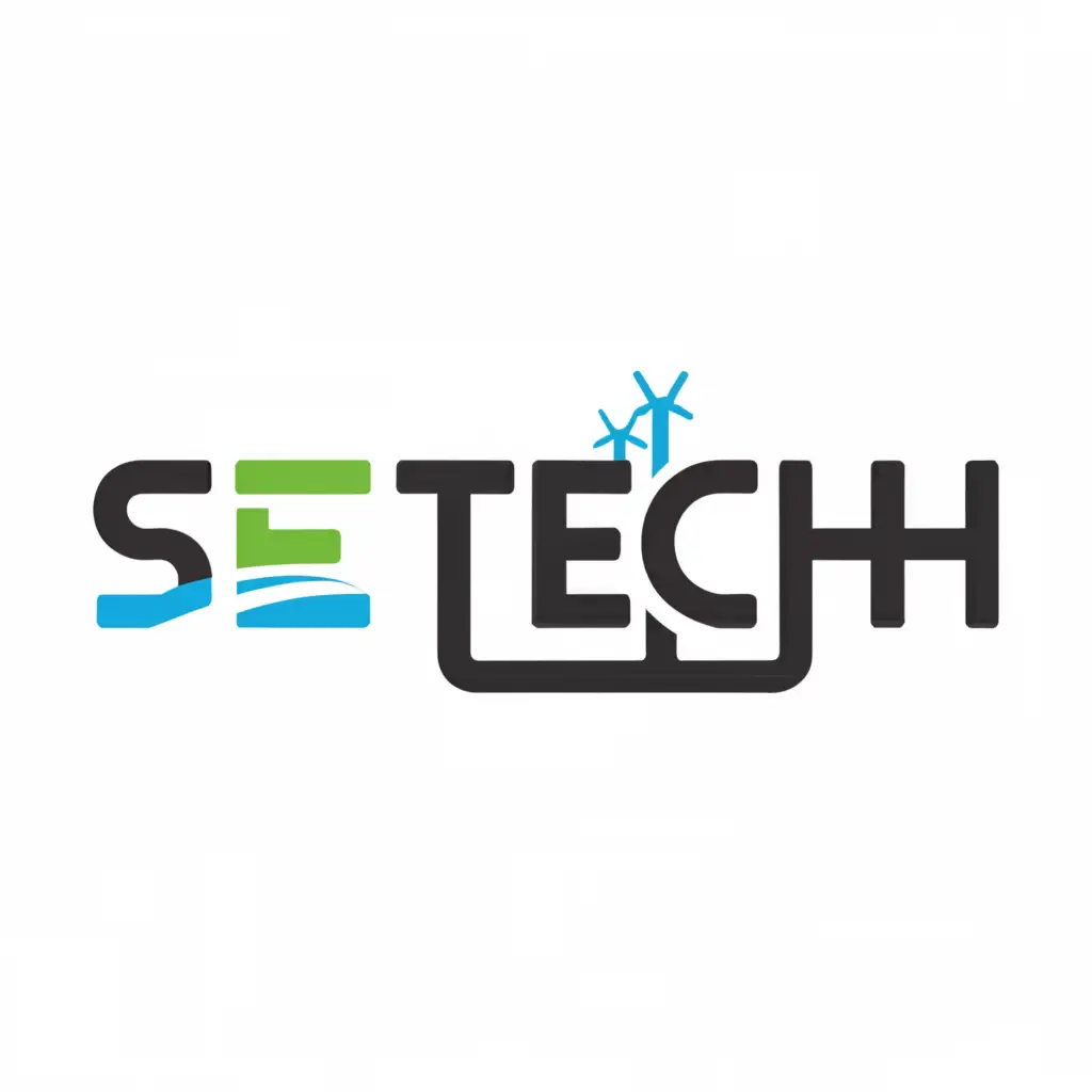 a logo design,with the text "SE Tech", main symbol:Sustainable energy,Moderate,be used in Technology industry,clear background