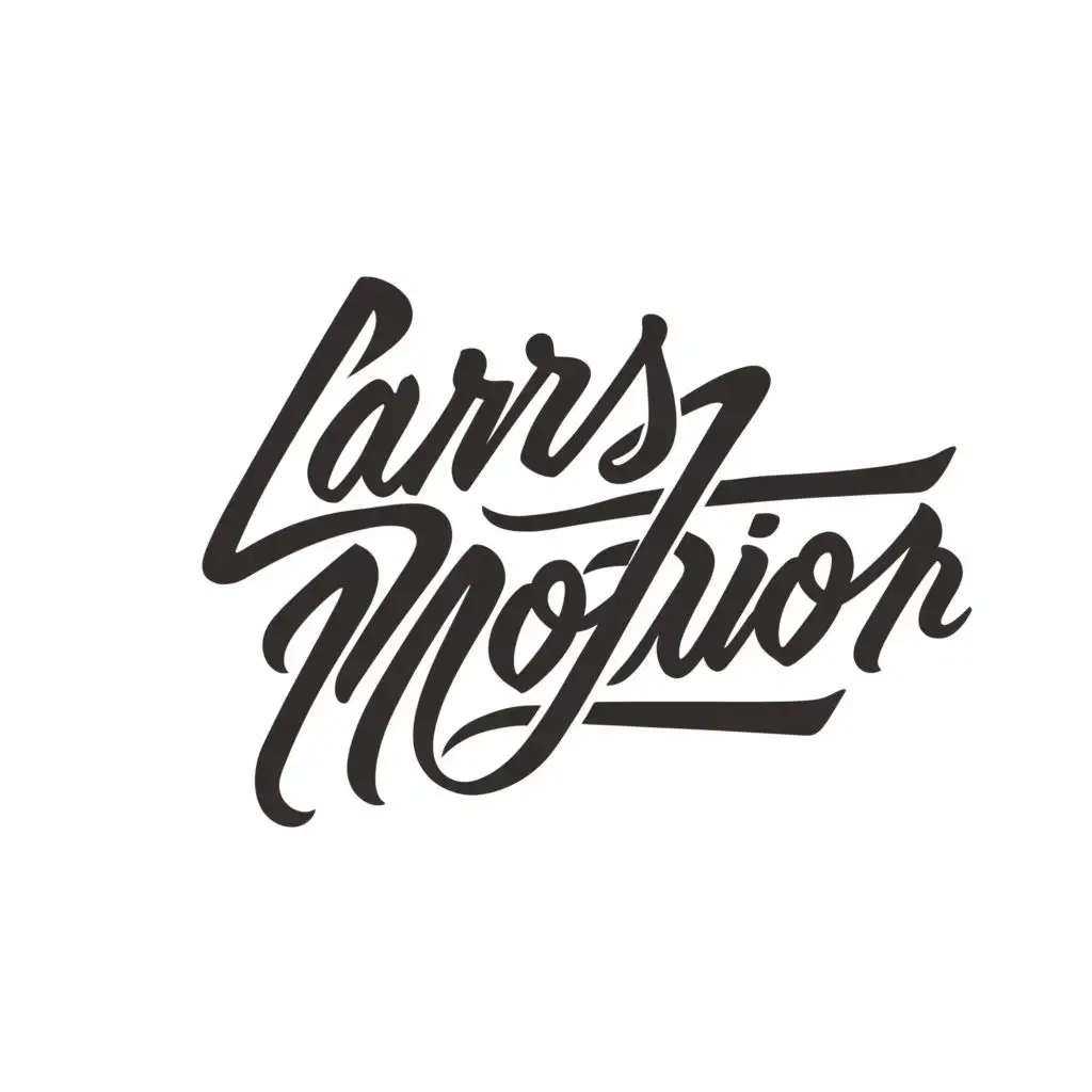 logo, studio, with the text "LarsMotion", typography
