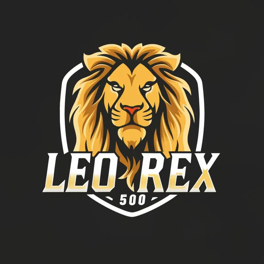 logo, Lion, with the text "Leo rex500", typography