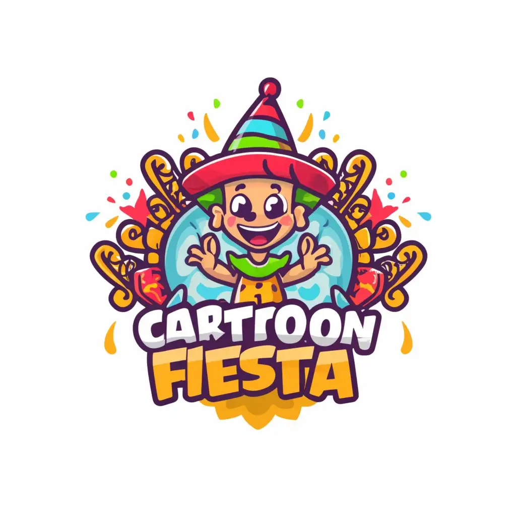 a logo design,with the text "Cartoon Fiesta", main symbol:Cartoon Fiesta,complex,be used in Entertainment industry,clear background