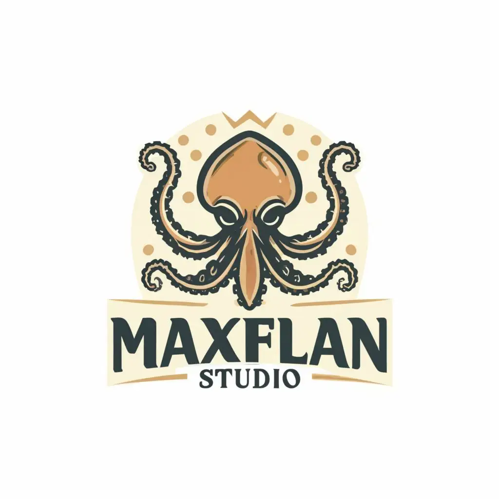 logo, octopus, with the text "Maxflan Studio", typography, be used in Animals Pets industry