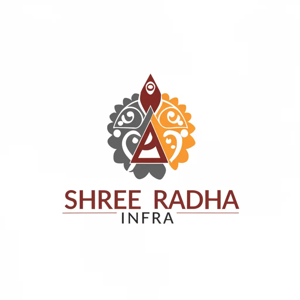 a logo design,with the text "Shree Raadha Infra", main symbol:Sri,Moderate,be used in Construction industry,clear background