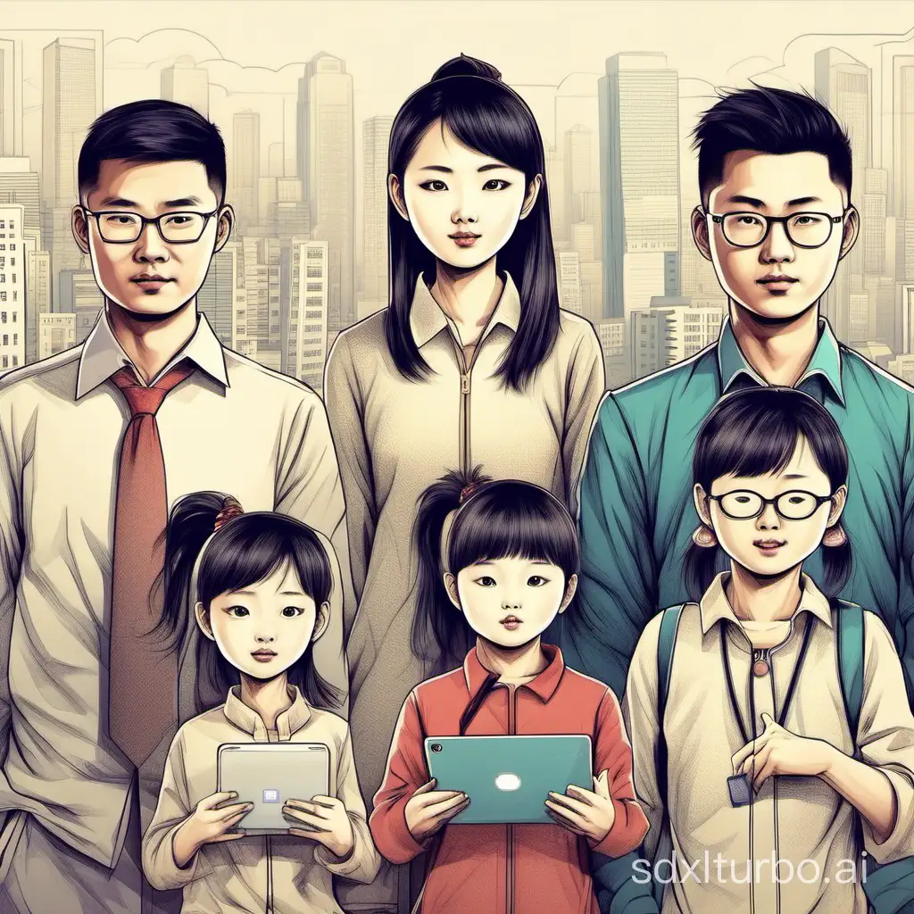 29-30 ages grew up in a fast-paced, technology-driven world (Chinese face)
