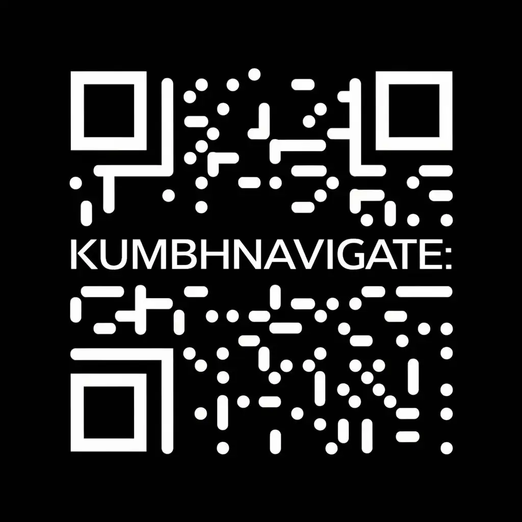 logo, qr code with mapping, with the text "KumbhNavigate", typography, be used in Technology industry