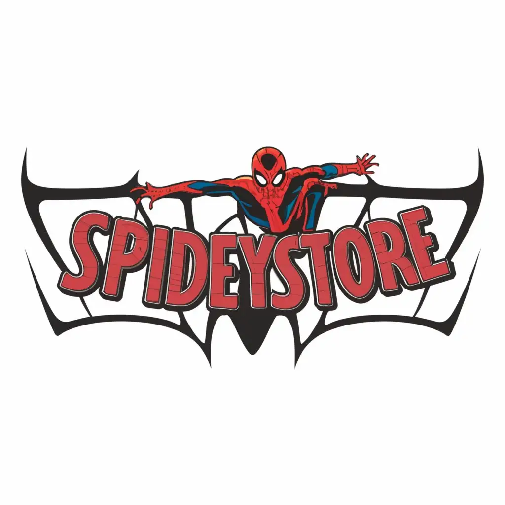 a logo design,with the text "spideystore", main symbol:Spider
Spiderman
,Moderate,clear background