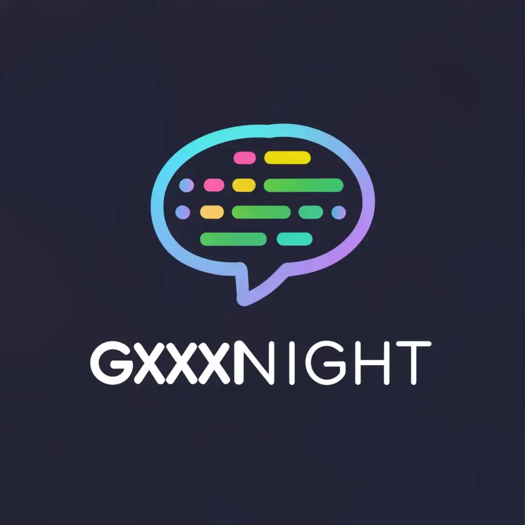a logo design,with the text "GxxxNight", main symbol:chatroom,Moderate,be used in Technology industry,clear background