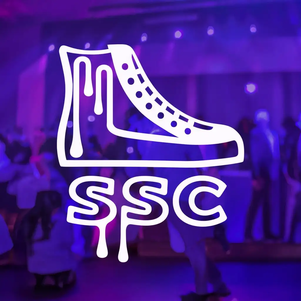 logo, A drippy shoe, with the text "SSC", typography, be used in Entertainment industry