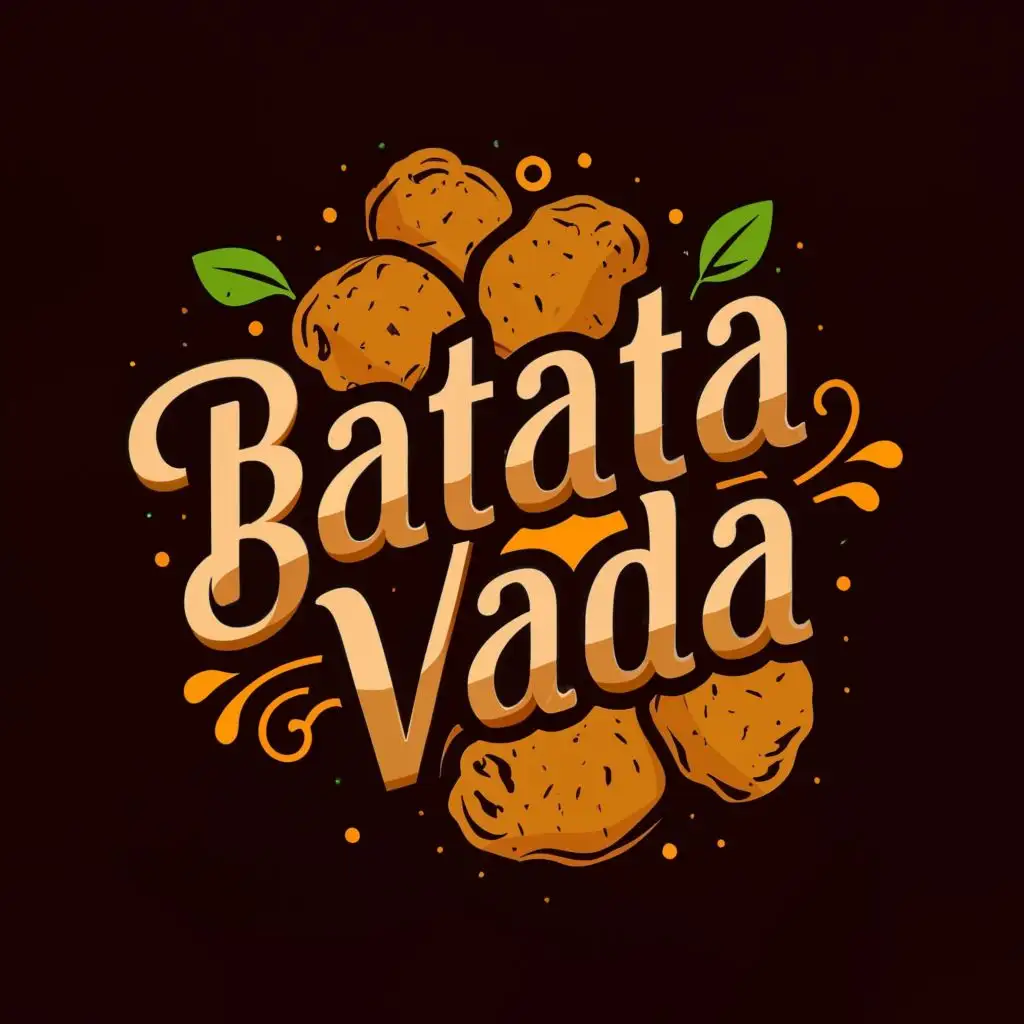 logo, potato, with the text "Batata vada", typography, be used in Restaurant industry