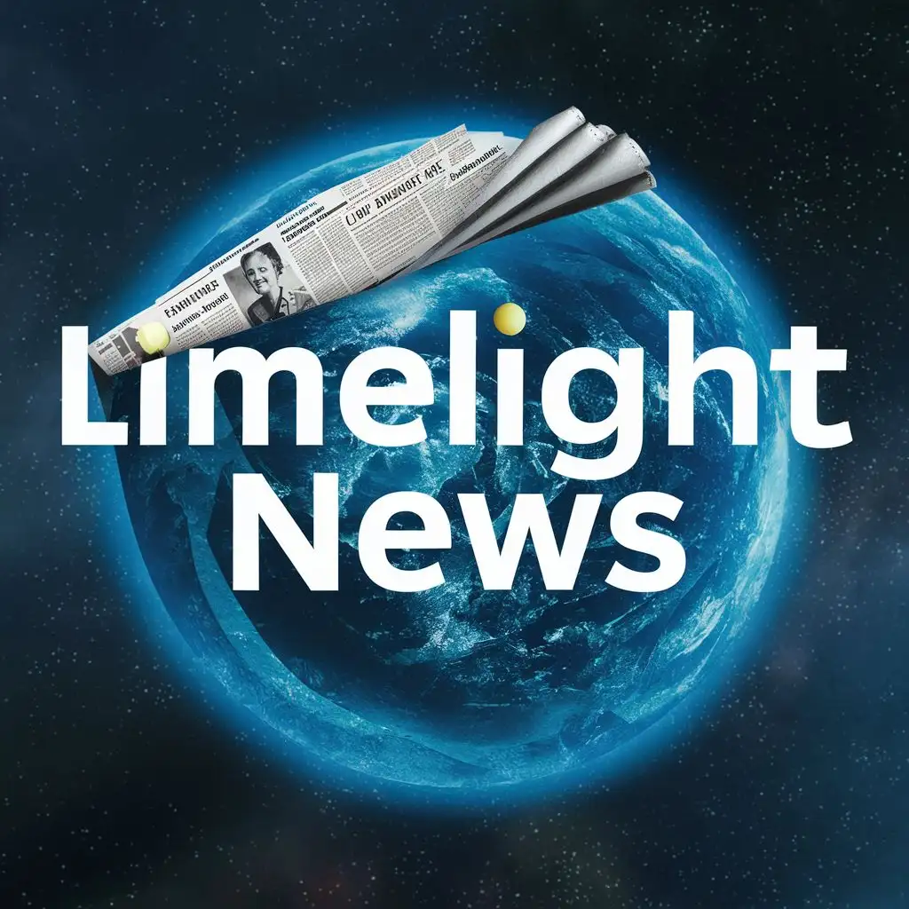 LOGO-Design-For-Limelight-News-Global-Reach-with-Newspaper-Background-and-Dynamic-Typography