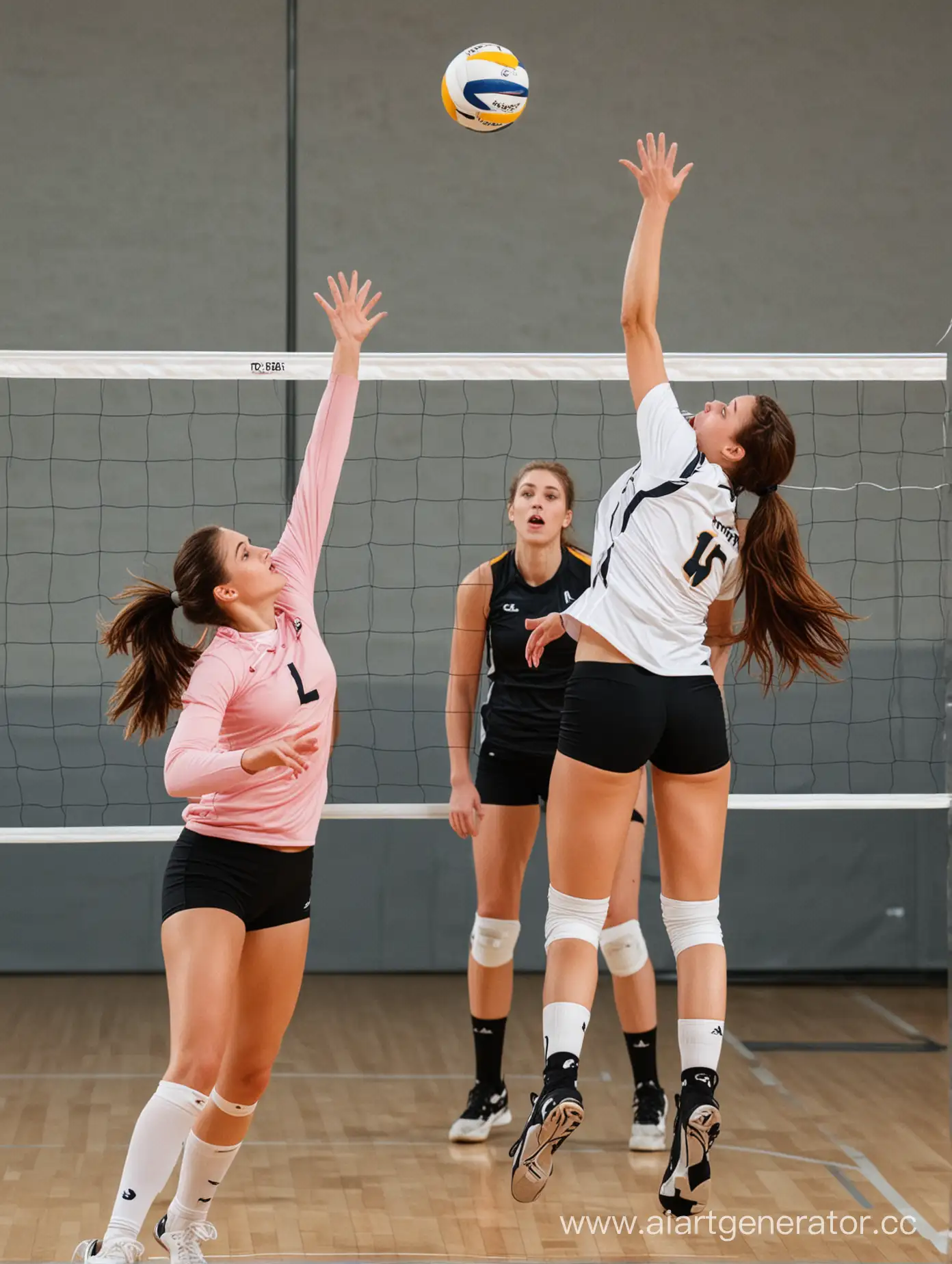 Intense-Volleyball-Spike-Player-Vs-Girl-Blocker