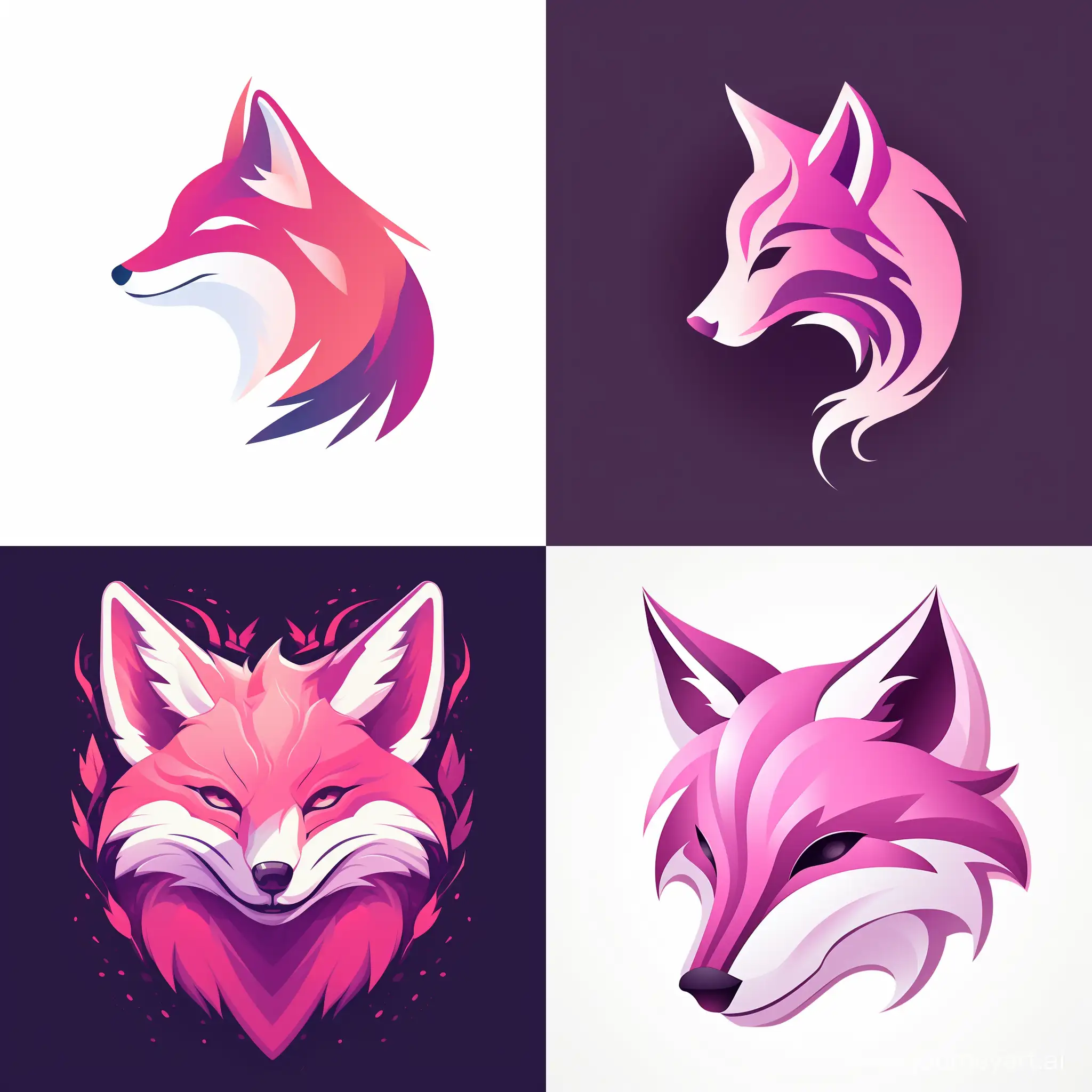 Cheerful-Pink-Fox-Logo-with-a-Playful-Smile