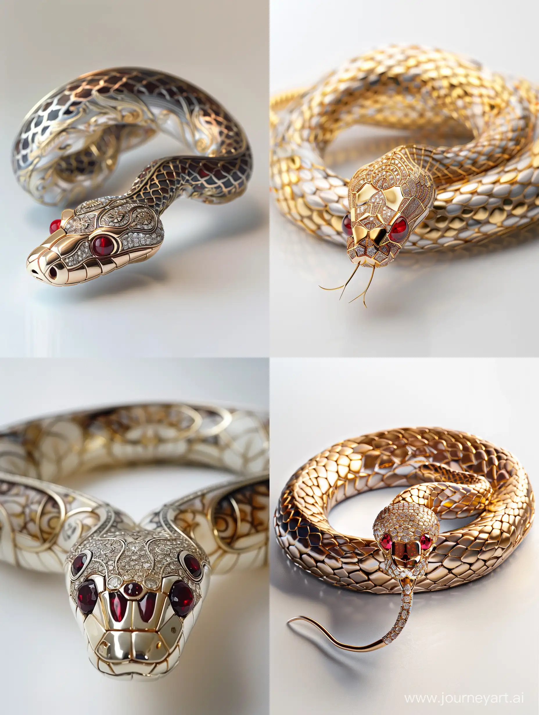 Art-Nouveau-Snake-Jewelry-with-Ruby-Eyes-and-Precious-Stones