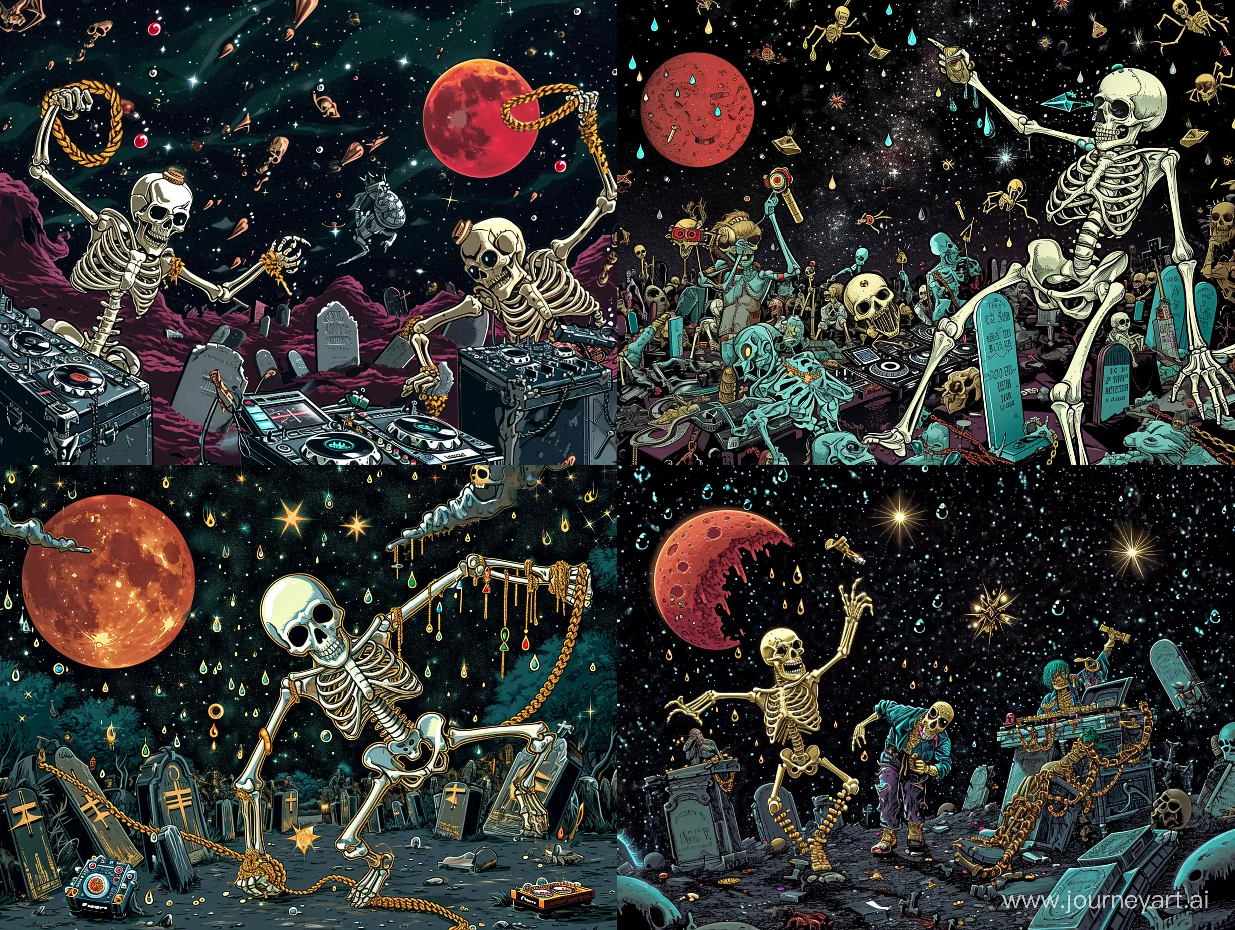 Fantasy-Disco-Party-with-DJ-Skeleton-and-Gangster-Rappers
