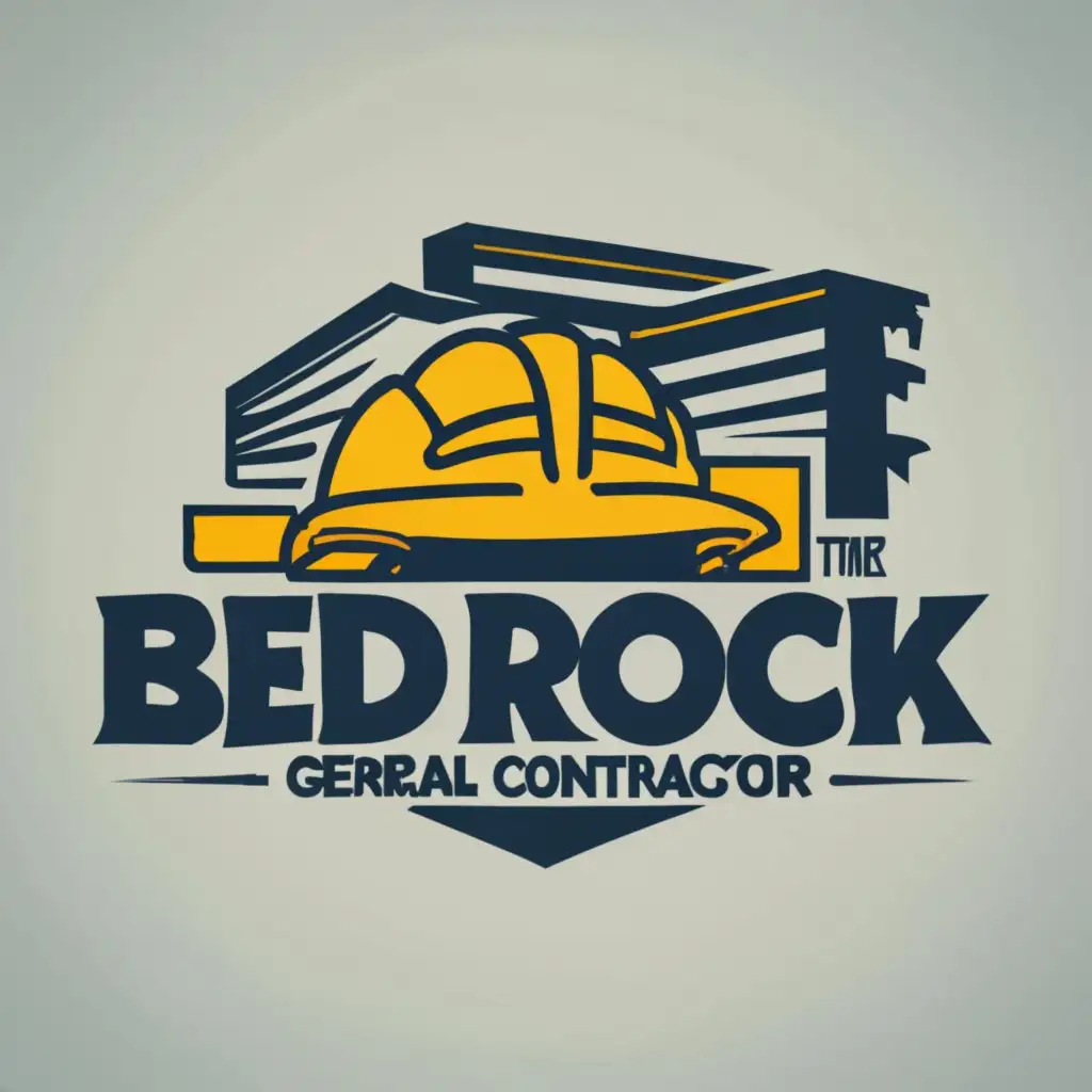 LOGO-Design-For-Bed-Rock-General-Contractor-Bold-Typography-for-Construction-Excellence
