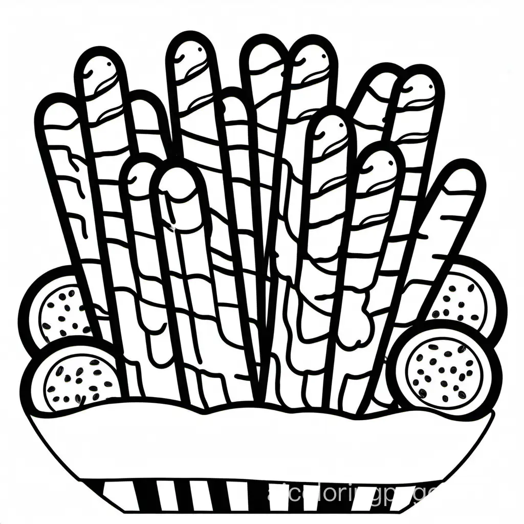 Mozzarella-Sticks-Coloring-Page-with-Bold-Lines