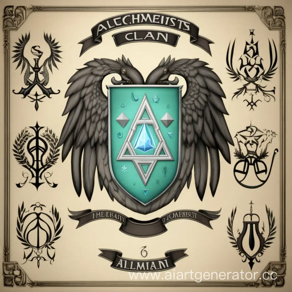 герб для клана алхимиков с надписями на симлише из игры симс 3
