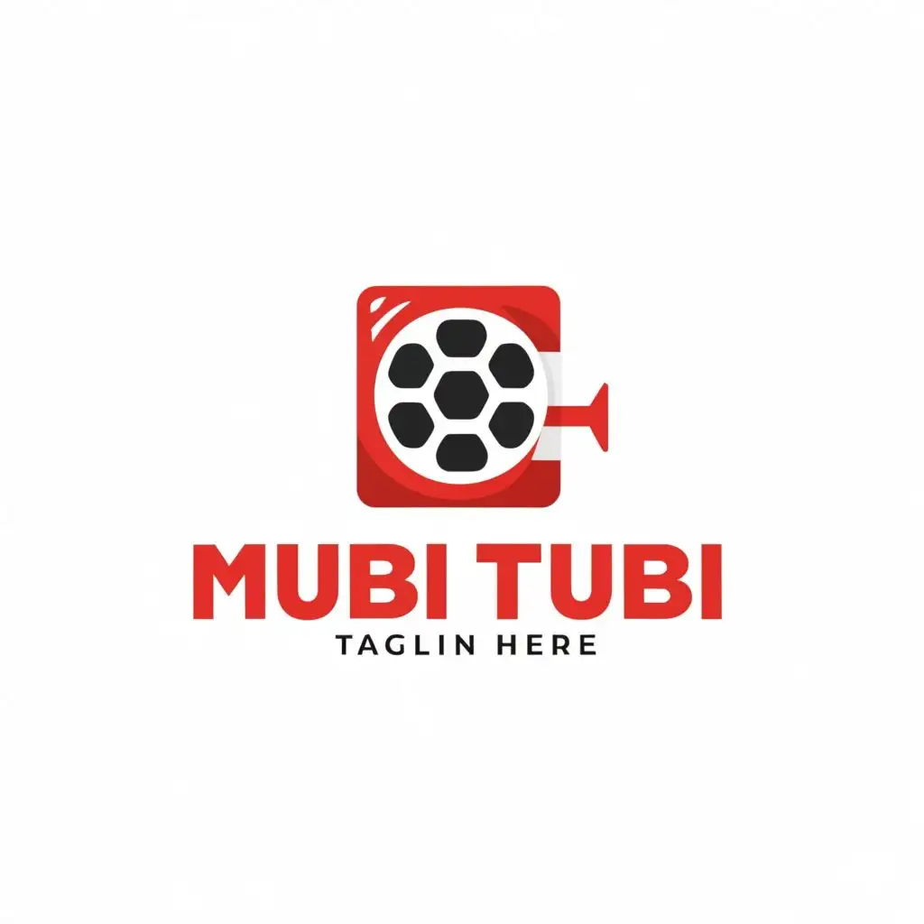 a logo design,with the text "Mubi Tubi", main symbol:Cinema,Minimalistic,be used in Entertainment industry,clear background